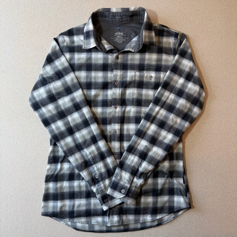 Kuhl The Independent Flannel Men’s Small Hollowcore Shirt Ombre Plaid Style 7212